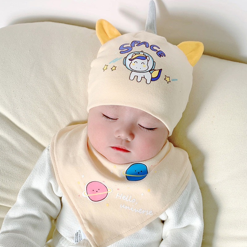 Cotton Beanie Hat Cartoon Sleeve Sleep Triangular Kids' Headwear