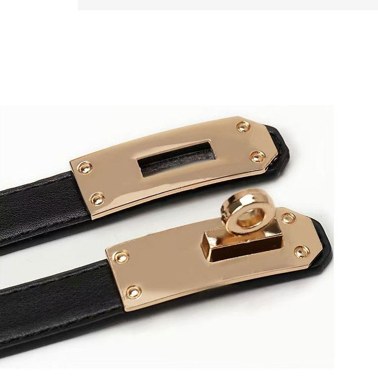 Women's High-grade Rotating Lock Thin Female Ornament Belts