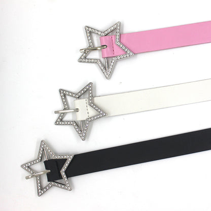 Millennium Pink American Metal Buckle Five-pointed Belts