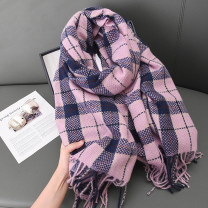 Korean Weaving Square Frame Tassel Shawl Scarfs