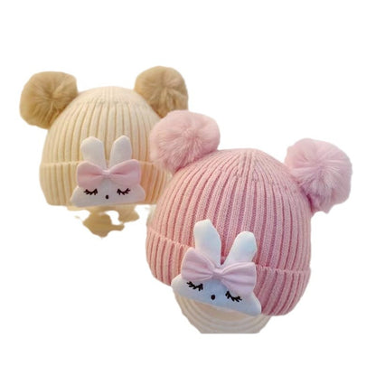 Women's & Men's Cute Cartoon Bunny Woolen Winter Keep Warm Kids' Headwear