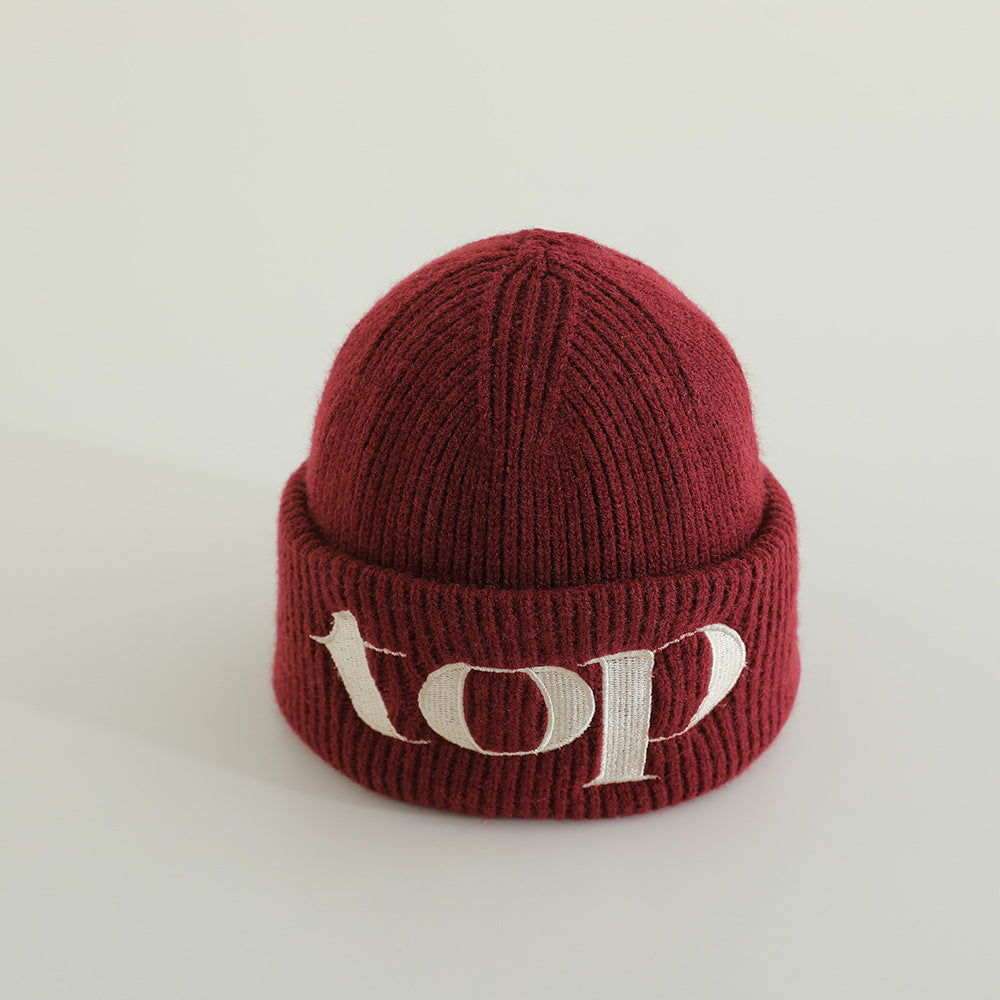 Children's Korean Style Warm Knitted Simple Embroidery Western Boys Kids' Headwear