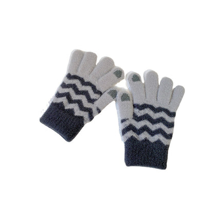 Women's Winter Thickened Korean Style Slimming Touch Screen Full Gloves