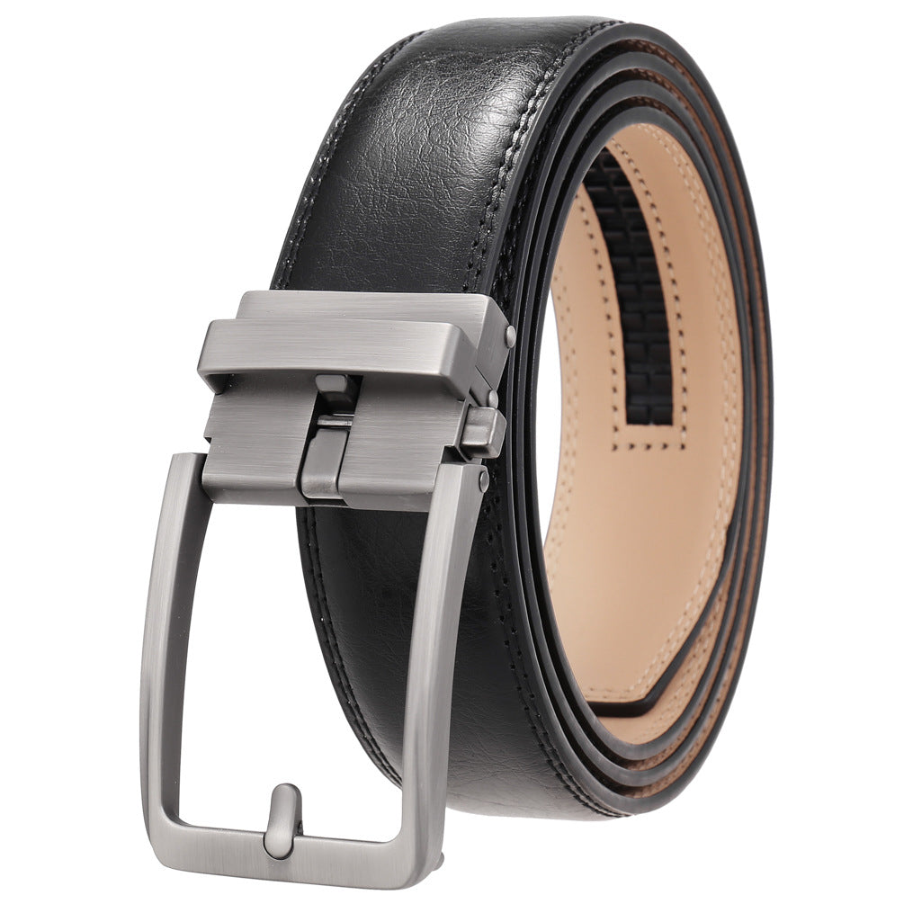 Men's Creative Automatic Buckle Split Leather Belts