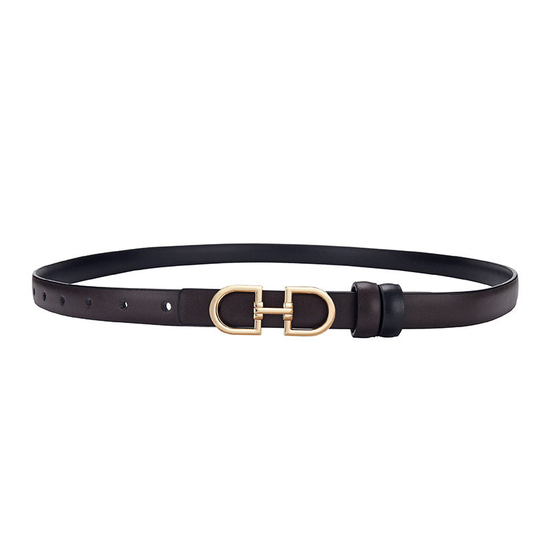 Women's Smooth Buckle Simple Double Design Double-sided Belts