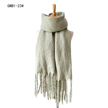 Women's & Men's Thick Tassel Circle Sand Solid Color Scarfs