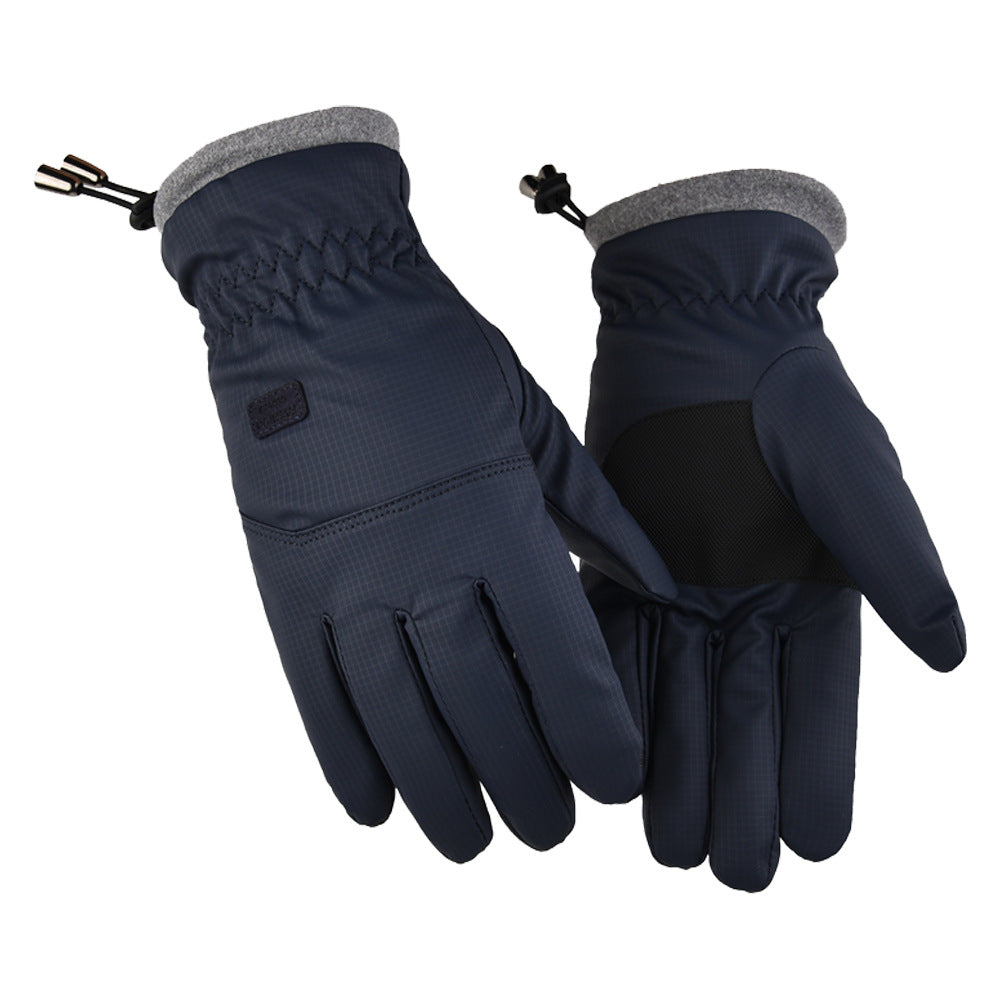 Men's Fleece-lined Thickened Outdoor Riding Windproof Waterproof Gloves