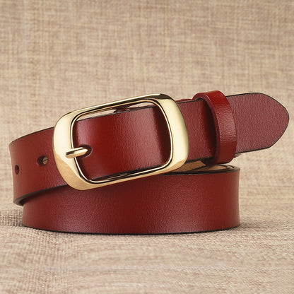 Women's Leather Pure Cowhide Pin Buckle Belts