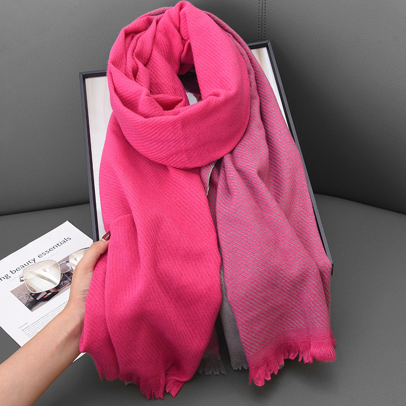 Women's Artificial Cashmere Short Beard Versatile High Scarfs