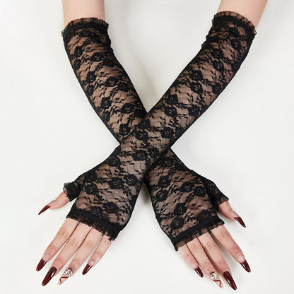 Women's Sexy Lace Half Finger Summer Breathable Gloves