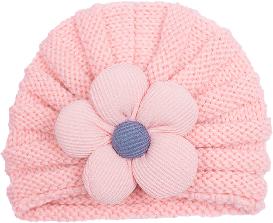 Children's Woolen Warm Comfortable Flower Sleeve Hat Kids' Headwear