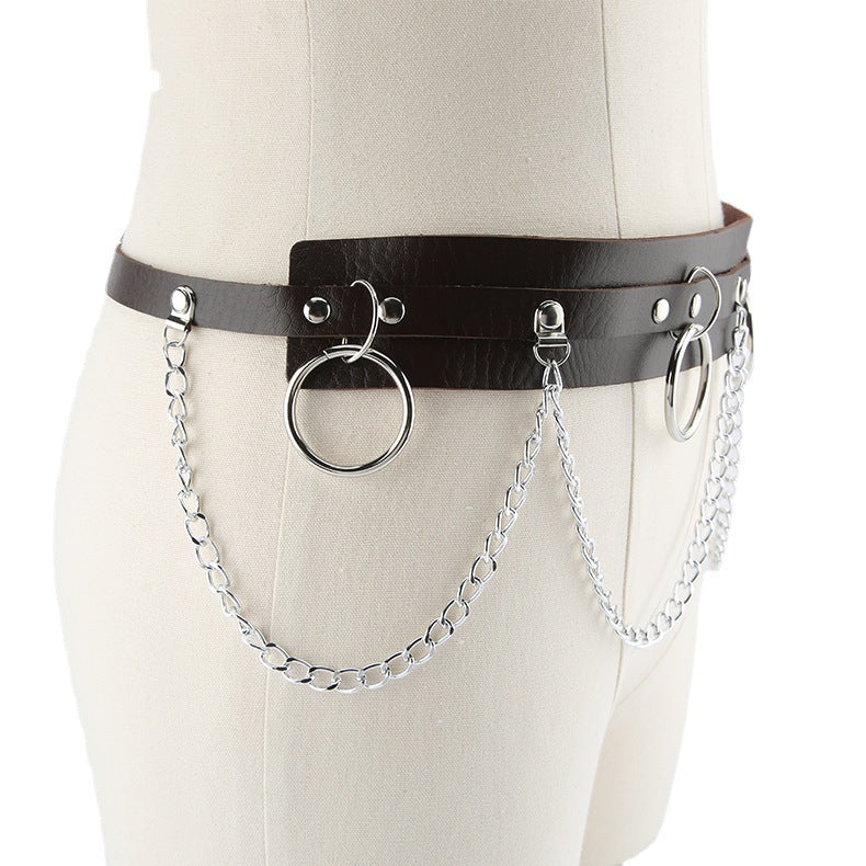 Women's Dark Chain Punk Hip Hop Gothic Style Fashion Dress Belts