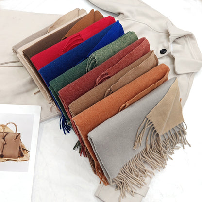 Women's Warm Double-sided Matching Korean Style Versatile Scarfs