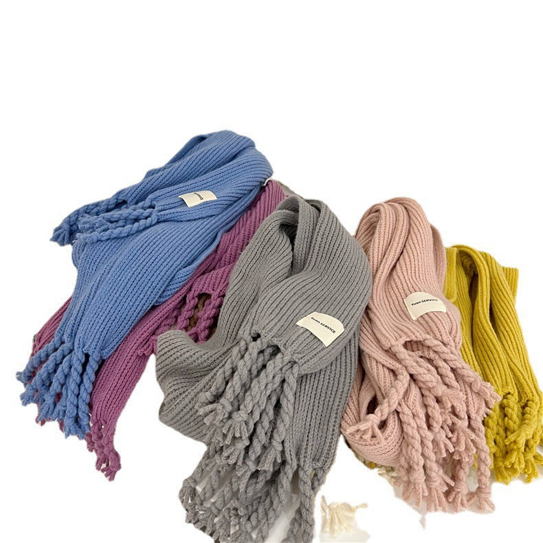 Women's Winter Korean High-grade Knitted Wool Twist Scarfs