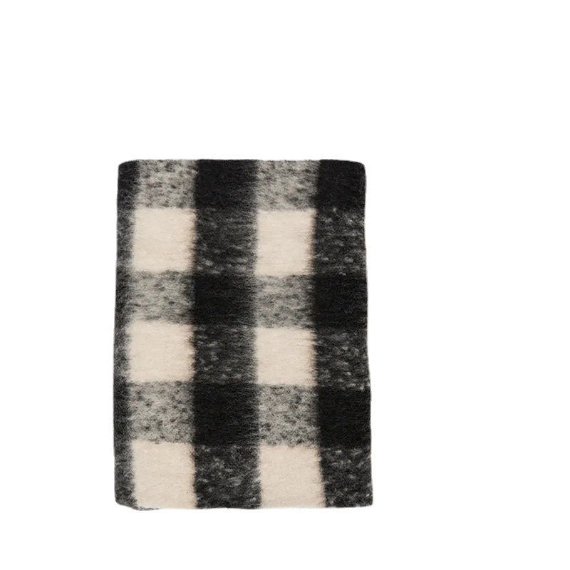 Women's Korean Plaid Thickened Warm Female Fashion Scarfs