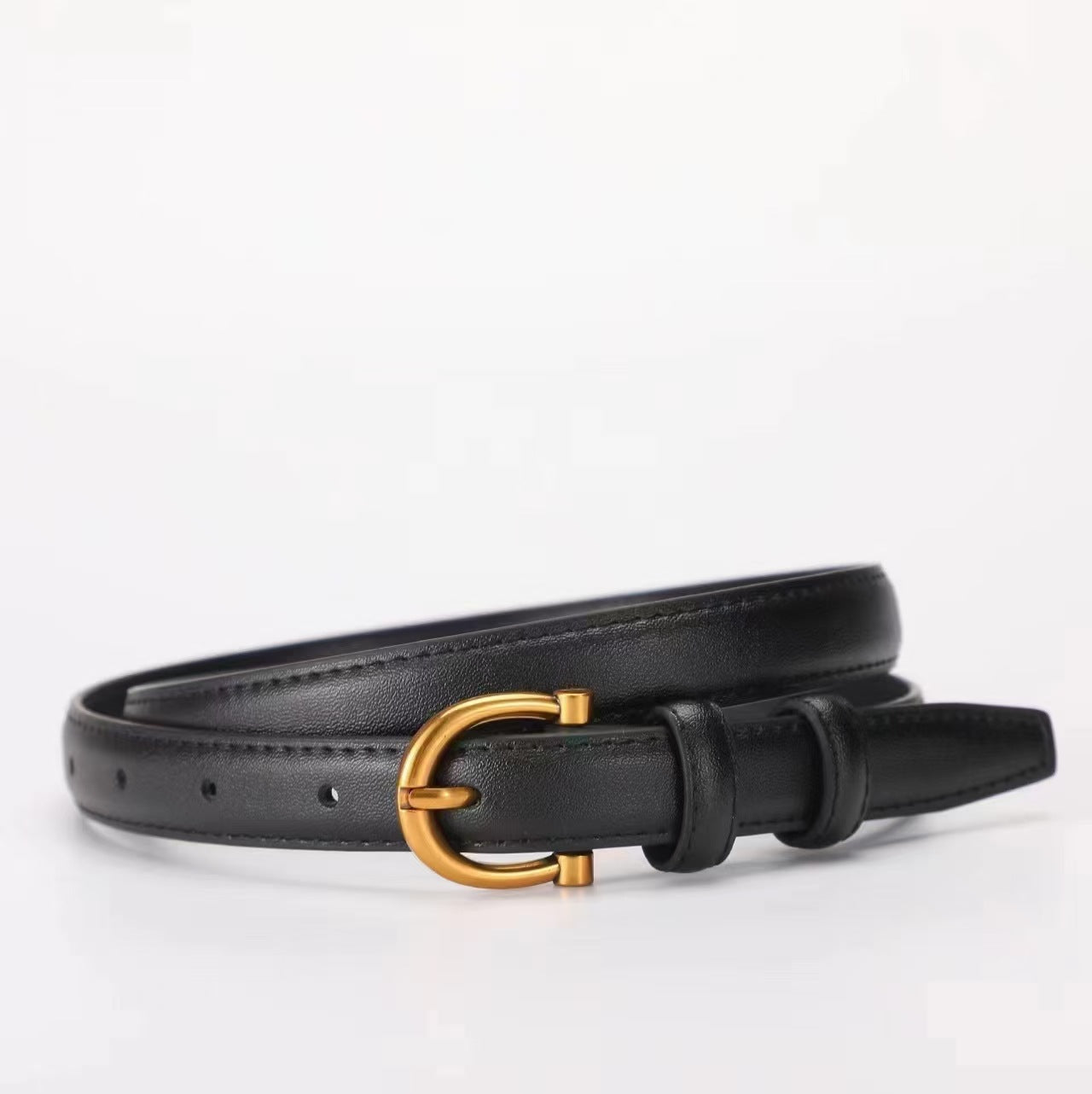 Ornament Genuine Leather Thin Pin Buckle Belts