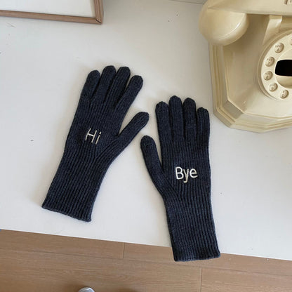 Winter Warm Letter For Couple Long Gloves