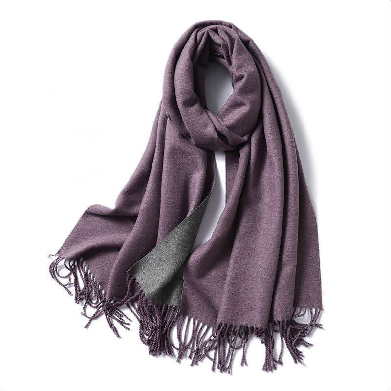 Women's & Men's Cashmere Winter Thickened Warm Double-sided Two-color Scarfs