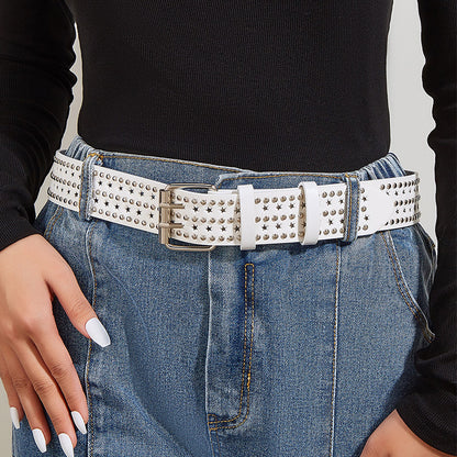 Punk Rivet Porous Personality Decorative Style Versatile Pin Belts