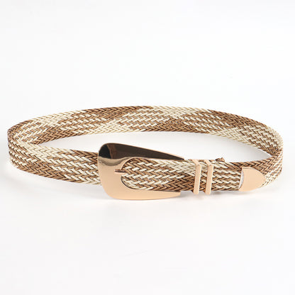 Women's Summer Grass Gold Hand-woven Irregular Metal Belts