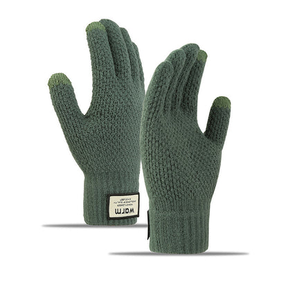 Men's Charging Heating Touch Screen Wool Fleece-lined Thickened Gloves