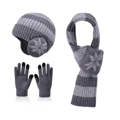 Children's Boys Winter Thermal Knitting Woolen Fleece-lined Gloves