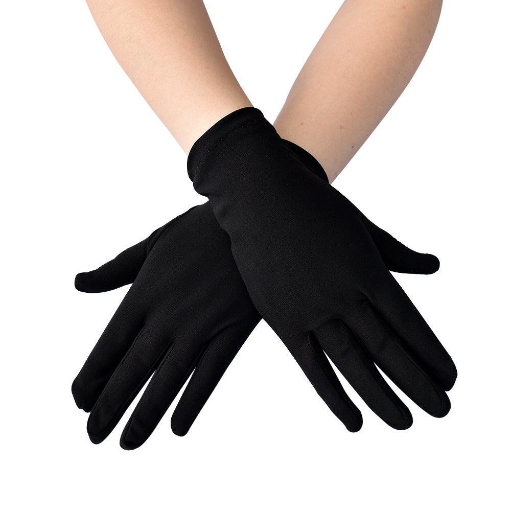 Women's Guard Milk Silk Satin Stretch Short Gloves