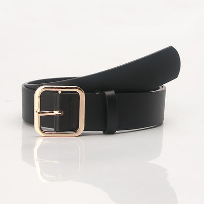 Women's Korean Style Retro Simple Square Buckle Belts