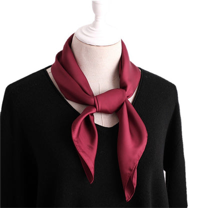 Women's Color Elegant Temperament Decoration Small Square Scarfs