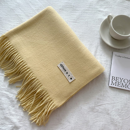 Tassel Color Matching Simple Artificial Cashmere Scarfs