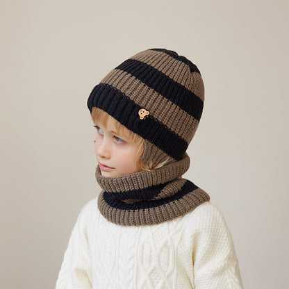 Children's Two-piece Set Winter Outdoor Earflaps Slipover Kids' Headwear