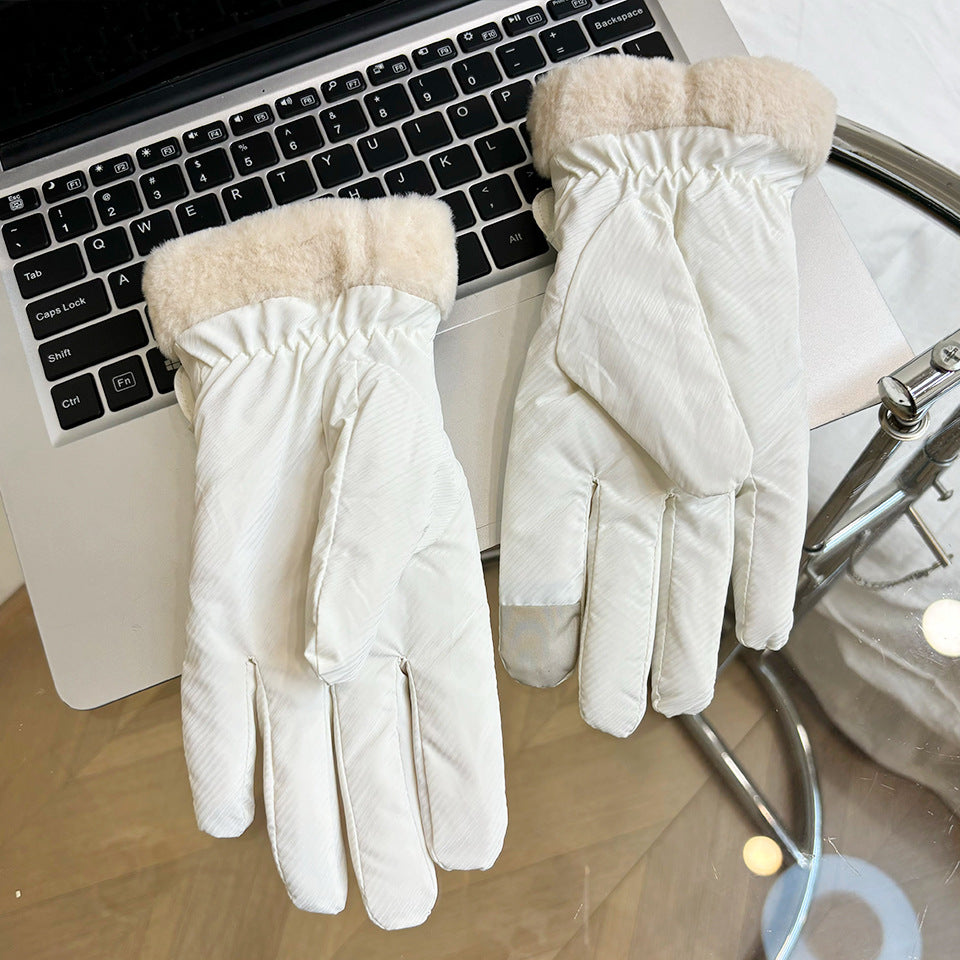 Women's Screen Warm Winter Cold Protection Fleece Gloves