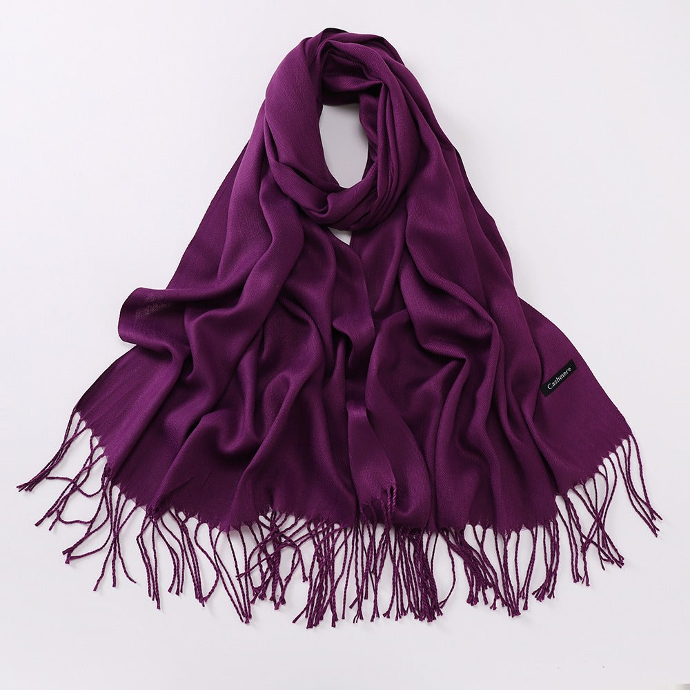 Imitation Cashmere Solid Color Long Warm Scarfs