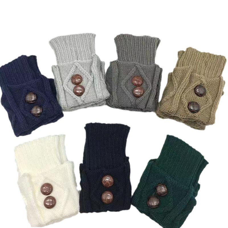 Women's Sock Leg Warmer Short Knitted Warm Shoe Cover Wool Gloves