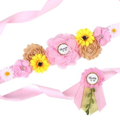 Women's Banquet Dress Flowers Sunflower Waist Seal Belts