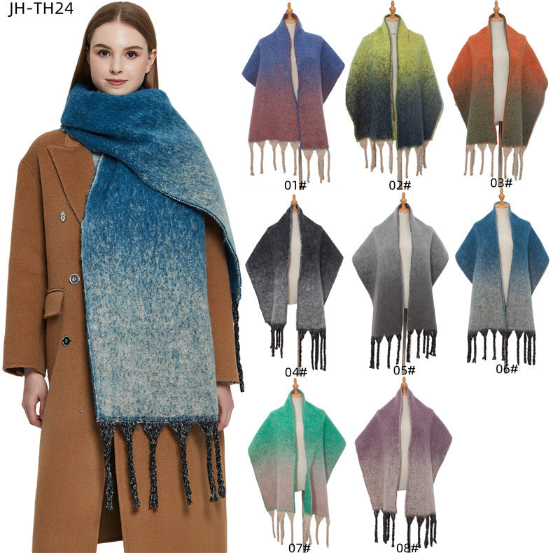 Shawl Winter Thickened Circle Yarn Coarse Tassel Scarfs