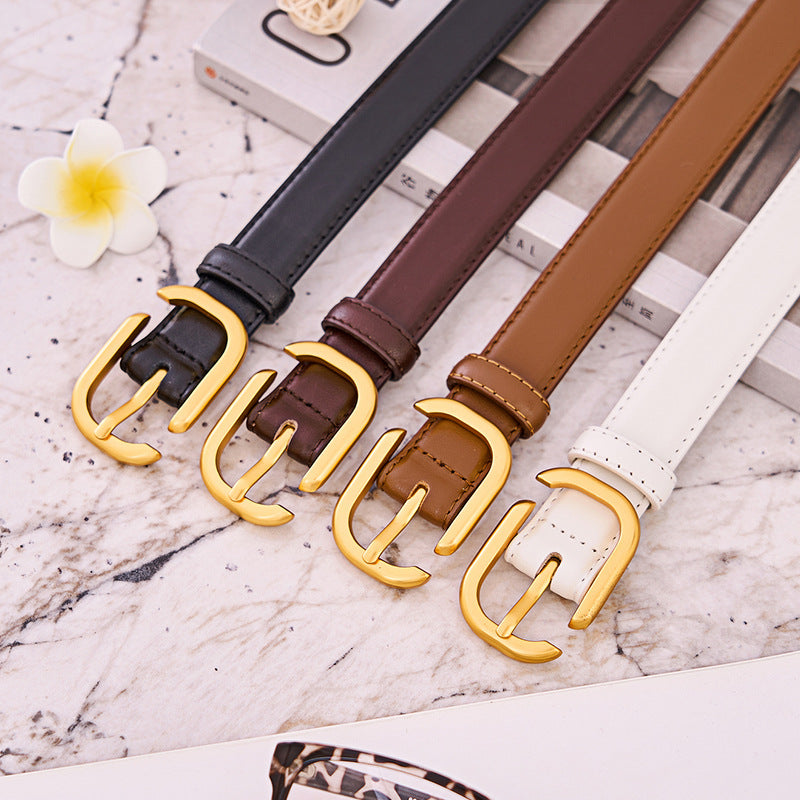 Women's Leather First Layer Cowhide Formal Decoration Belts