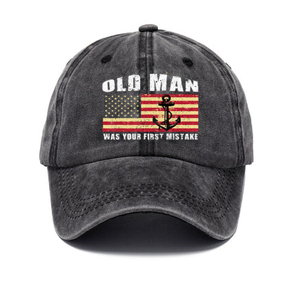 Men's Washed Cotton Printed Hat Old Dad Hats & Caps