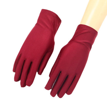 Women's & Men's Sun Protection Driving Thin Elastic Black Gloves