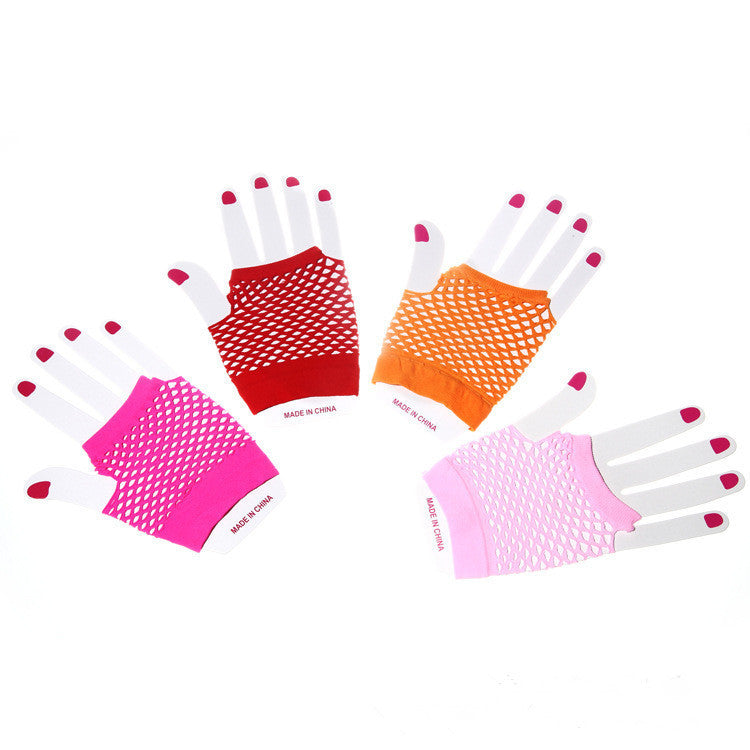 Creative Style Nylon Short Sexy Fishnet Decorative Gloves