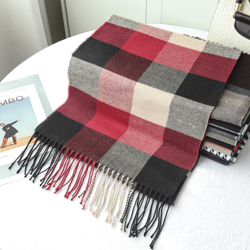 Women's & Men's Style Plaid Winter High-grade Artificial Cashmere Scarfs