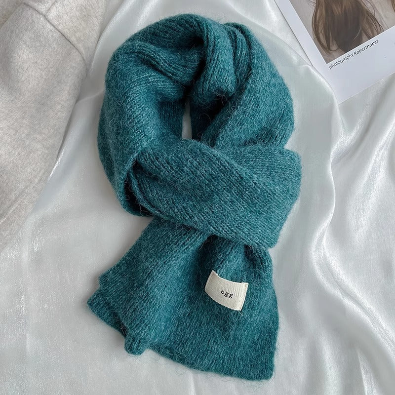 Mohair Clip Flower Female Winter Soft Glutinous Wool Scarfs