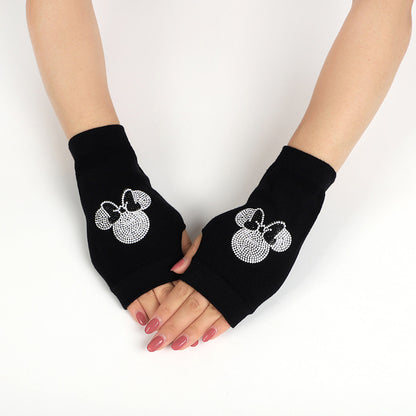 Women's & Men's Dance Open Finger Rivet Knitting Wool Gloves