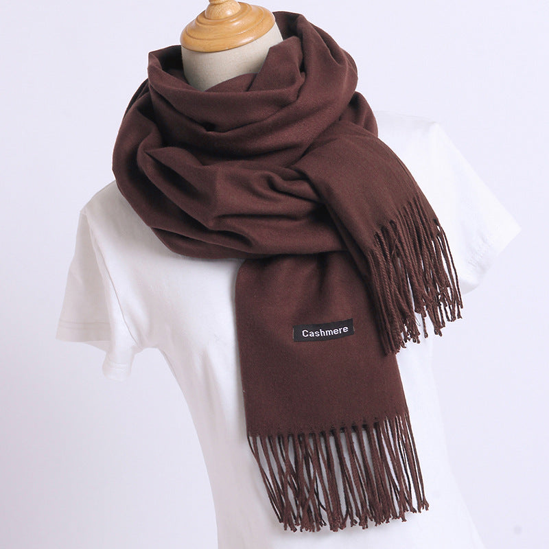 Women's Color Artificial Cashmere Monochrome Fashion Warm Scarfs