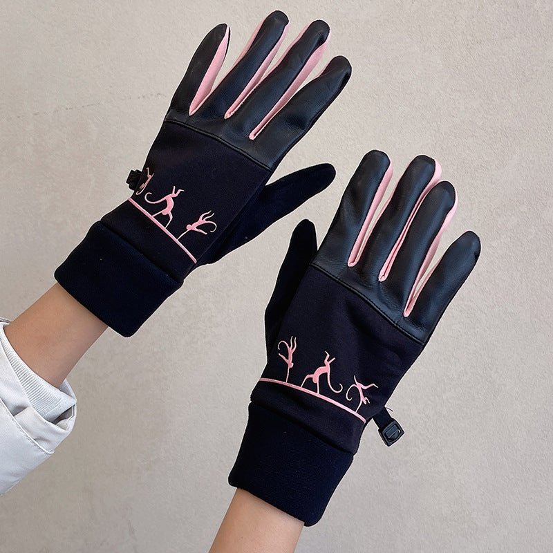 Women's For Winter Fleece-lined Thick Suede Touch Gloves