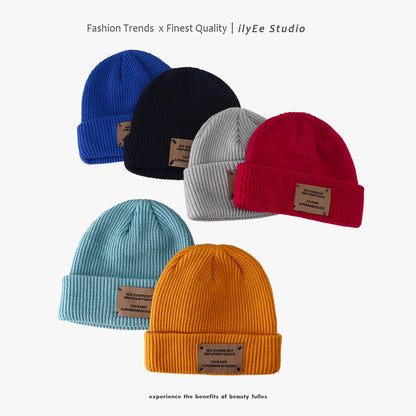 Trendy Vintage Patch Couple Woolen Female Winter Series Hats & Caps