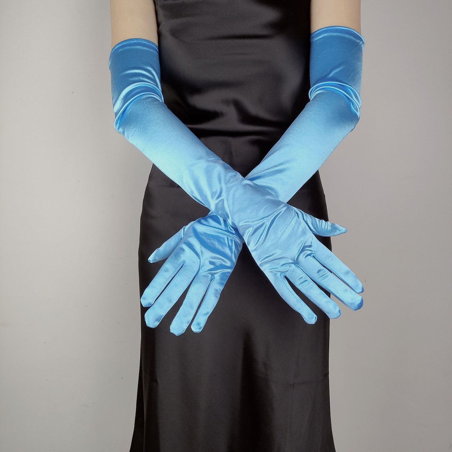 Women's Lengthened Satin Stretch Vintage Dress Bride Gloves