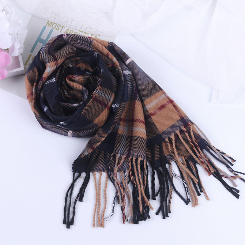 Women's & Men's Style Plaid Winter High-grade Artificial Cashmere Scarfs