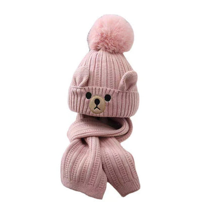 Children's Hat Suit Two-piece Set Boys Knitted Kids' Headwear