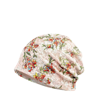 Women's Hollow Breathable Fashion Ceiling Chemotherapy Pile Hats & Caps